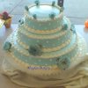 3 tier blue and white - 3 tiers with blue icing and white trim.7", 10", 13" tiers.&amp;nbsp;